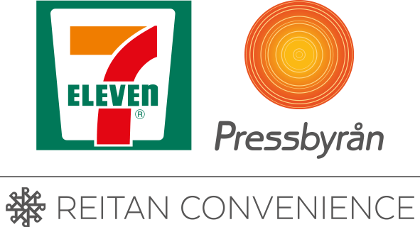 Reitan logotyp inklusive 7Eleven och Pressbyrån